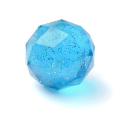 Blue rubber toy ball isolated