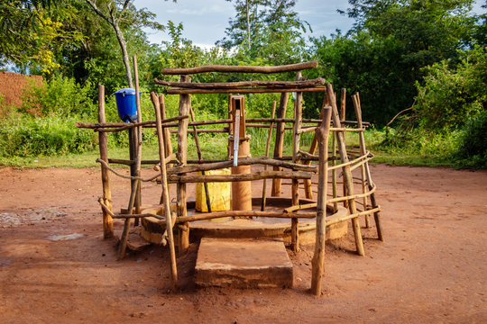 A water well in Uganda
A water well is an excavation or structure created in the ground by digging, driving, boring, or drilling to access groundwater in underground aquifers.