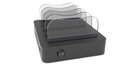 3D rendering - universal usb charge station dock isolated on white background.