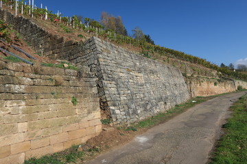 Neue Trockenmauer in den Esslinger Weinbergen