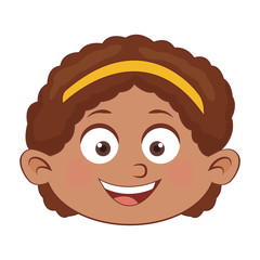 Cute girl face cartoon