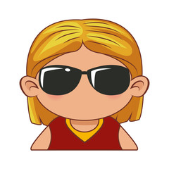 Cute girl face cartoon