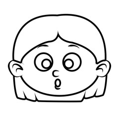 Cute girl face cartoon