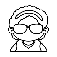 Cute girl with sunglasses cartoon