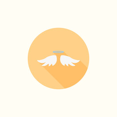 vector angel icon with long shadow