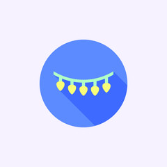 vector christmas Lights with long shadow