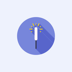 flat Fireworks icon with long shadow