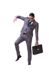 Puppet businessman isolated on white background
