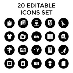 Set of 20 blank filled icons