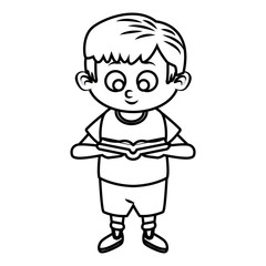 Cute schoolboy cartoon