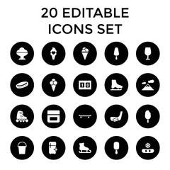 Set of 20 ice filled icons