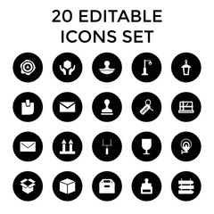 Set of 20 post filled icons