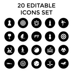 Set of 20 sport filled icons