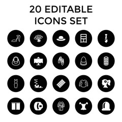 Set of 20 elegance filled and outline icons