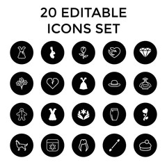 Set of 20 beautiful filled and outline icons