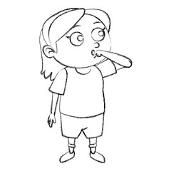Cute school girl cartoon