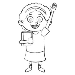 Cute school girl cartoon