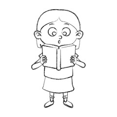 Cute school girl cartoon