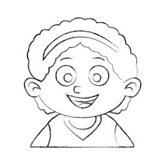 Cute girl face cartoon