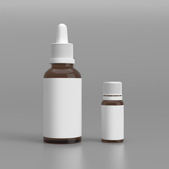 Two bottles mockup, 3D rendering