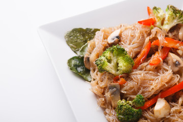 Asian food plate on white background