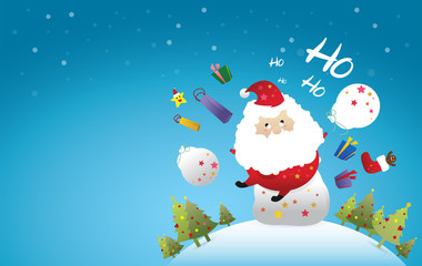 Santa Clause, celebration Christmas, Characters set, Holiday vector illustration, New year