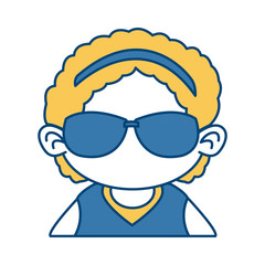 Cute girl with sunglasses cartoon