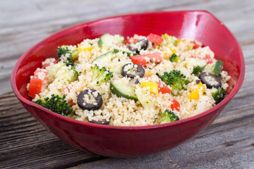 bowl of couscous salad