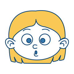 Cute girl face cartoon