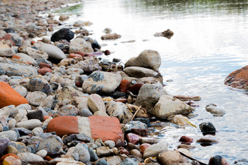 Beautiful pattern of rocks, stones in the water