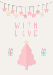Fototapeta na wymiar Hand drawn cute card with wishes love .