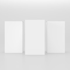 Three boxes mockup, 3D rendering