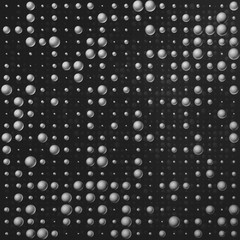 Seamless Pattern with Halftone Dots. 3d white and black Ink Dots. Spotted Effect..Aging Dots Overlay.  Random size molecules.