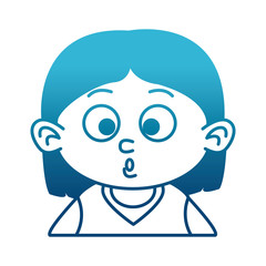 Cute girl face cartoon