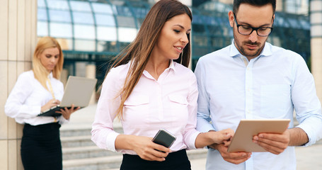 Business colleagues working together at office