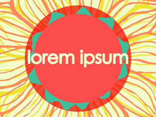 round tropical frame, natural copy space design with bright flower structure