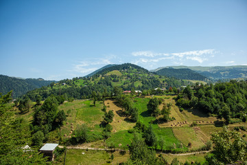 Fototapeta na wymiar Small georgian village in mountains