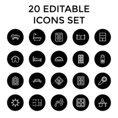 Set of 20 room outline icons