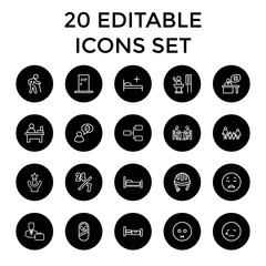 Set of 20 person outline icons