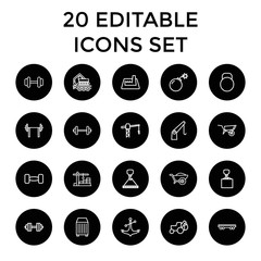 Set of 20 heavy outline icons