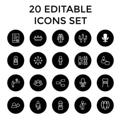 Set of 20 manager outline icons