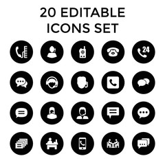 Set of 20 talk filled icons