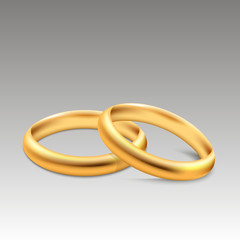 Gold wedding rings. Vector illustration