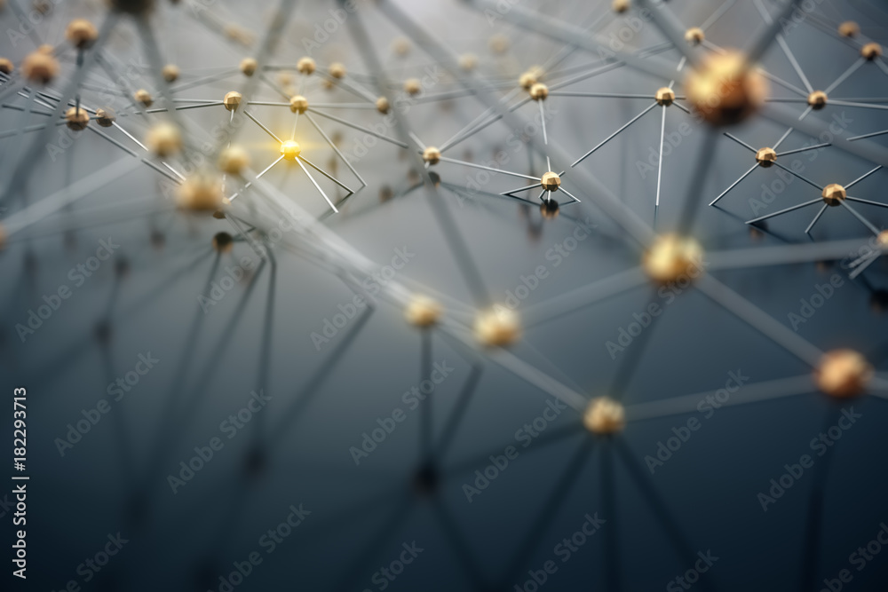 Poster 3d illustration abstract background, connection and lines of technology. abstract background network
