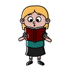 Cute school girl cartoon