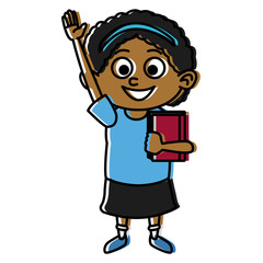 Cute school girl cartoon