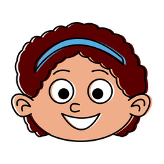 Cute girl face cartoon