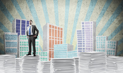 Fototapeta premium Successful confident businessman in suit.