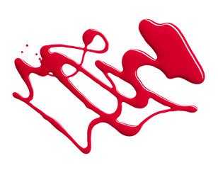 Pink nail polish isolated on white background