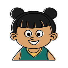 Cute girl face cartoon